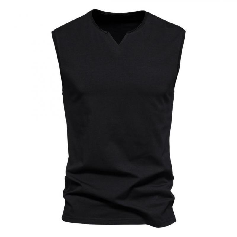 Camiseta sin mangas con cuello en V liso para hombre 41491135Z