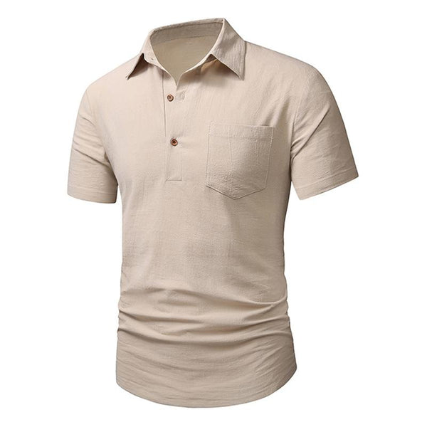 Men's Lapel Pocket Short Sleeve Shirt 05475229Z