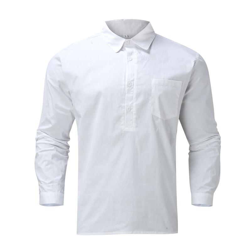 Men's Fashion Solid Lapel Pullover Shirt 48747050Z