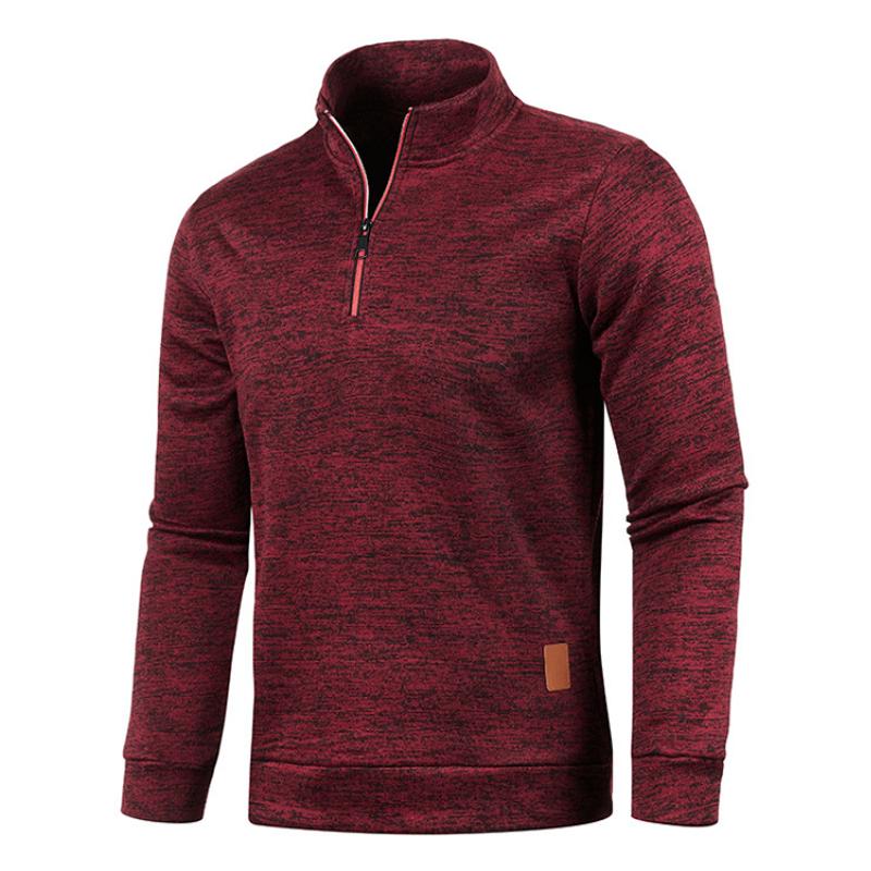 Men's Short High Collar Zip Solid Color SweatShirt 56091864Z