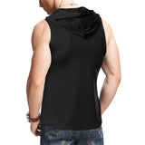 Men's Solid Hooded Sports Fitness Tank Top 27514034Z