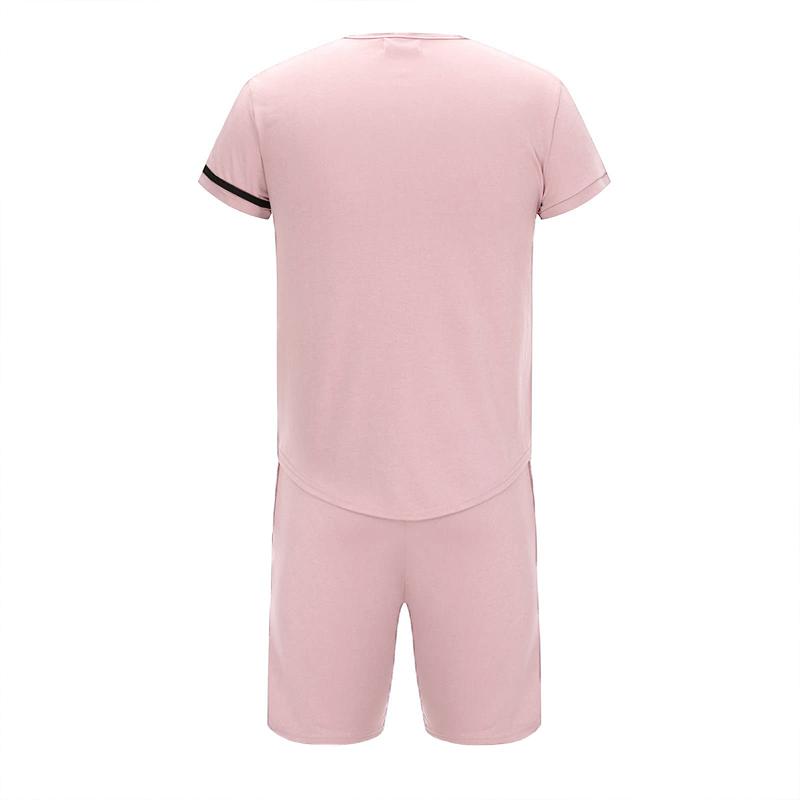 Men's Solid Short Sleeve T-Shirt Shorts Sports Casual Set 04740060Z