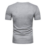 Men's V Neck Short Sleeve Pleated T-Shirt 56265865Z