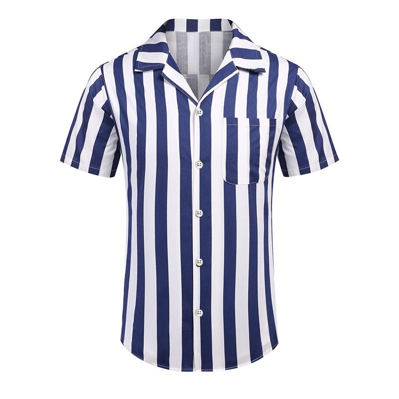 Men's Striped Short Sleeve Shirt 98185822Z