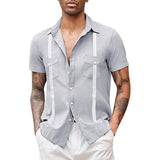 Men's Color Block Short Sleeve Shirt 94288317Z