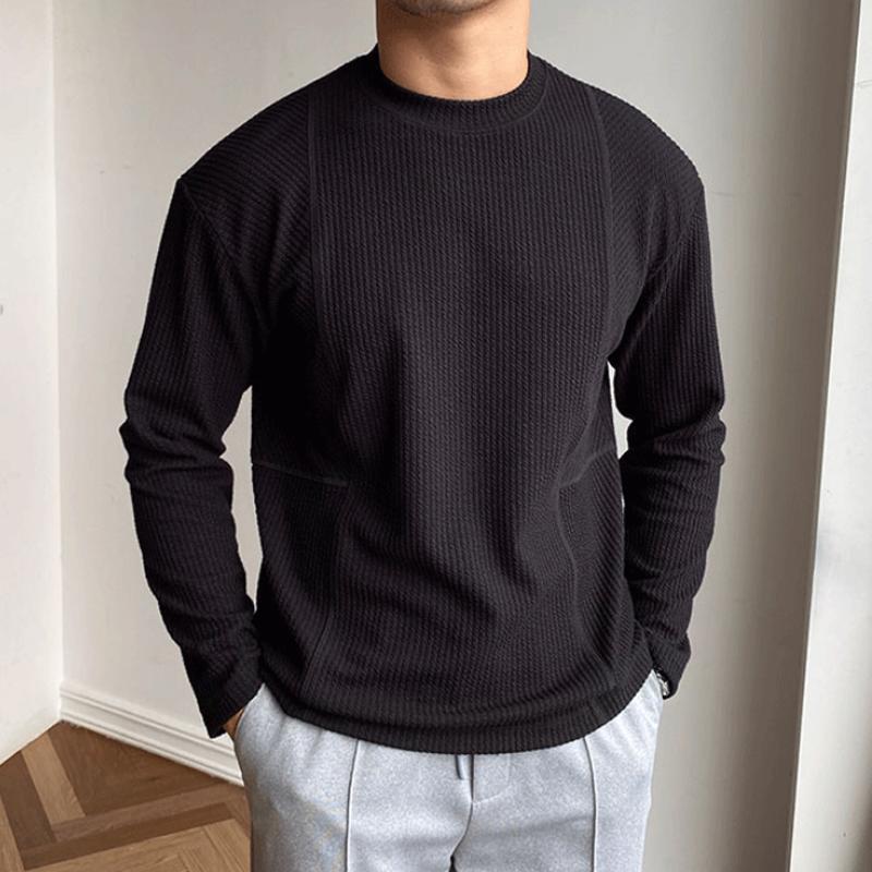 Men's Solid Strip Long Sleeve T-shirt 97100920Z