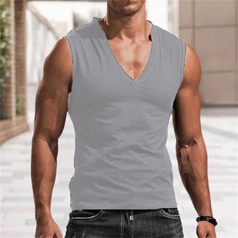 Men's Solid V Neck Tank Top 29655542Z