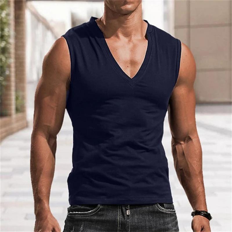 Men's Solid V Neck Tank Top 29655542Z