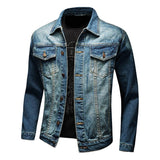 Men's Street Style Lapel Casual Denim Jacket 29734438Z