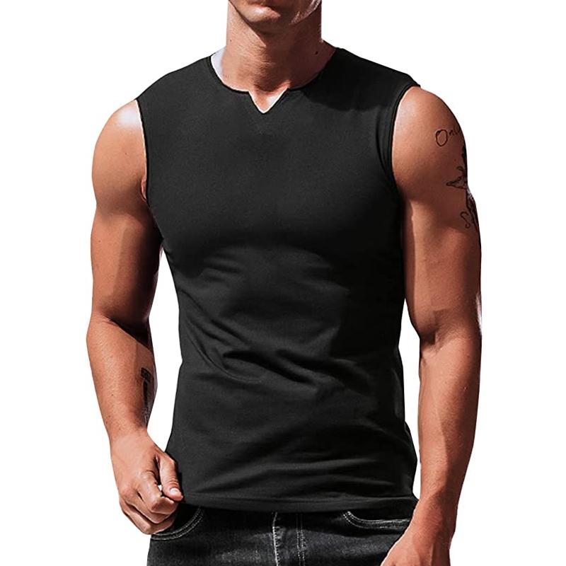 Camiseta sin mangas con cuello en V liso para hombre 41491135Z