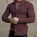 Men's Geometric Print Long Sleeve Shirt 37559554Z