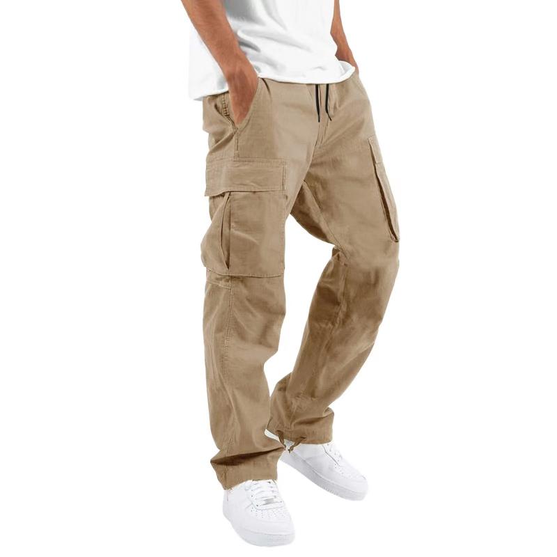 Pantalon cargo décontracté multi-poches avec cordon de serrage pour homme 97400513M