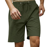 Men's Loose Cotton Linen Elastic Waist Casual Shorts 11176479Z
