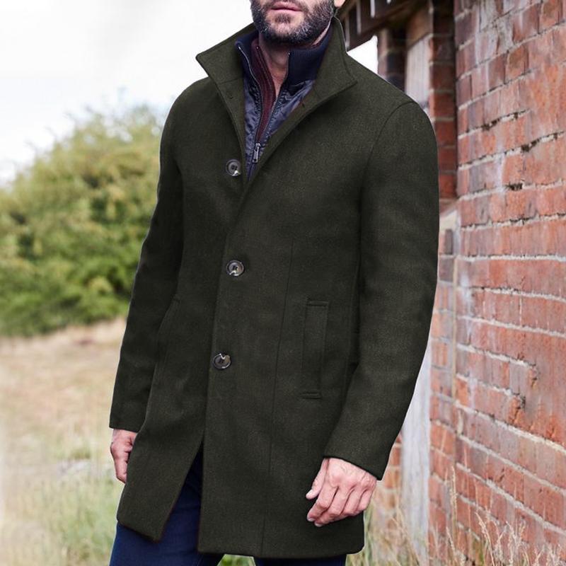 Cappotto monopetto con collo alto da uomo 63921145Z