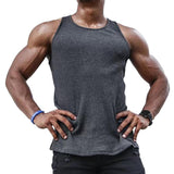 Men's Solid Knitted Striped Tank Top 91297828Z