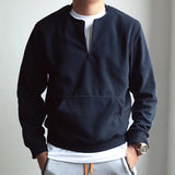 Men's Zipper Round Neck Loose Fit Casual Sweatshirt 12994634Z