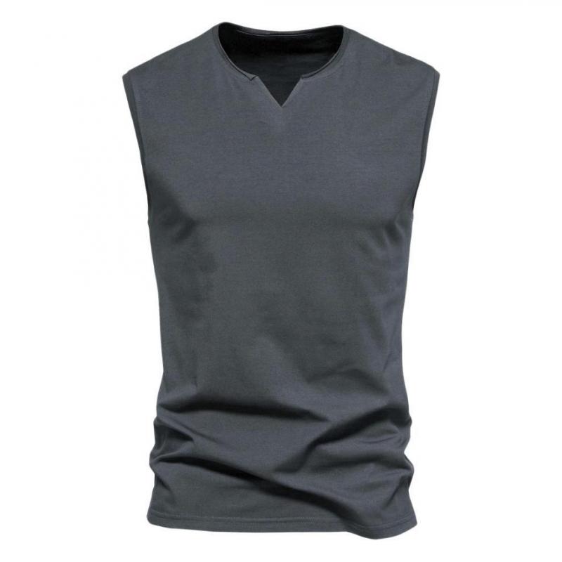 Camiseta sin mangas con cuello en V liso para hombre 41491135Z