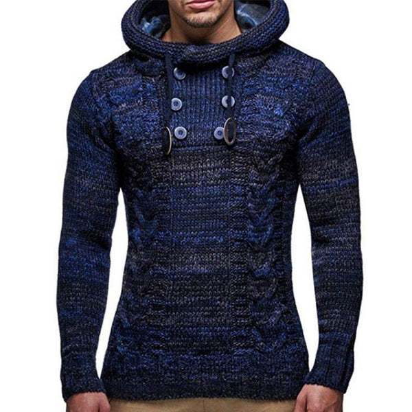 Men's Slim Turtleneck Hooded Pullover Sweater 96655035M