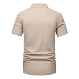 Men's Lapel Pocket Short Sleeve Shirt 05475229Z