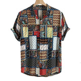 Men's Ethnic Print Short Sleeve Shirt 60116856Z