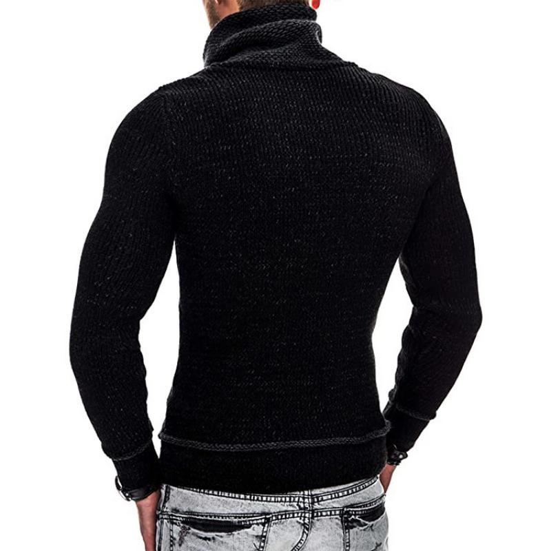 Men's Long Sleeve Turtleneck Pocket Knit Sweater 74575373M