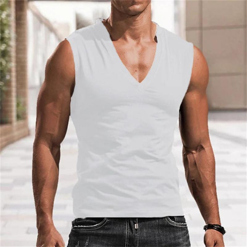 Men's Solid V Neck Tank Top 29655542Z