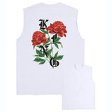 Men's Back Rose Print Loose Sports Fitness Tank Top 96280731Z