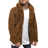 Men's Hooded Single Breasted Fleece Jacket 12875270Z