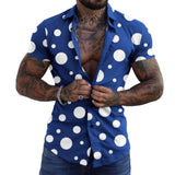 Men's Print Lapel Short Sleeve Shirt 71925705Z
