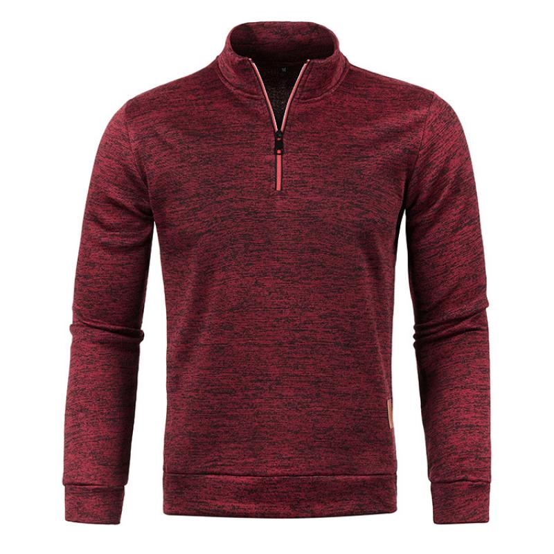 Men's Short High Collar Zip Solid Color SweatShirt 56091864Z